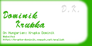 dominik krupka business card